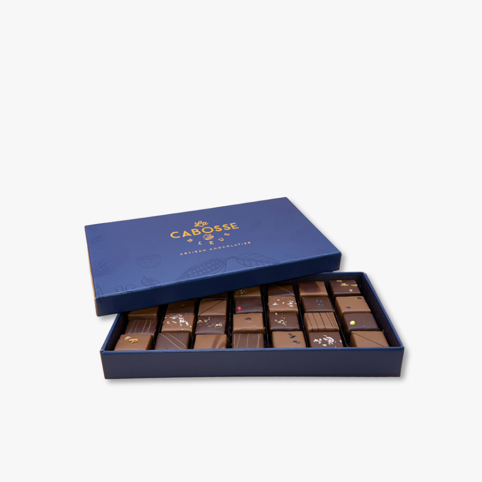 COFFRET 28 PRALINÉS & GANACHES (NOIR ET LAIT)