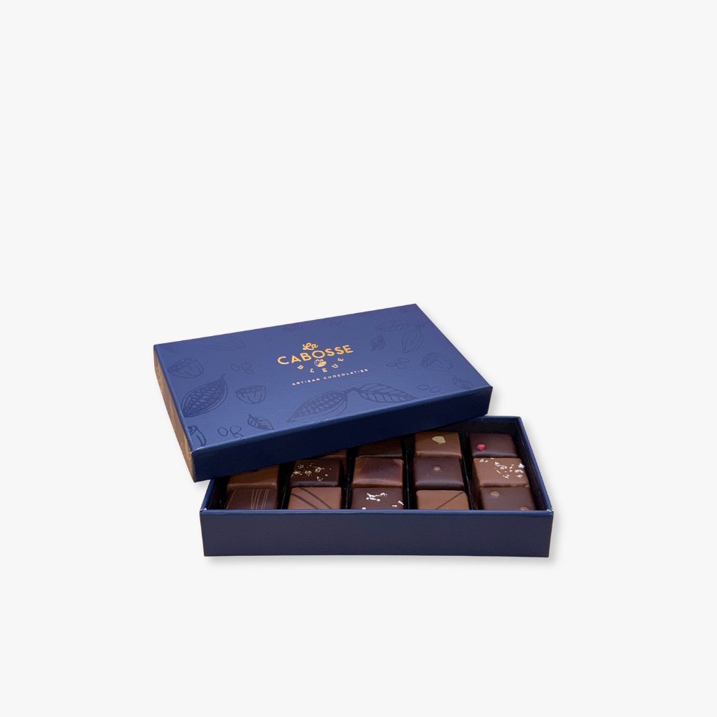 COFFRET 15 PRALINÉS & GANACHES (NOIR ET LAIT)